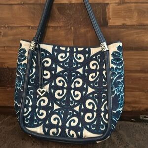 Brighton embroidery leather handbag